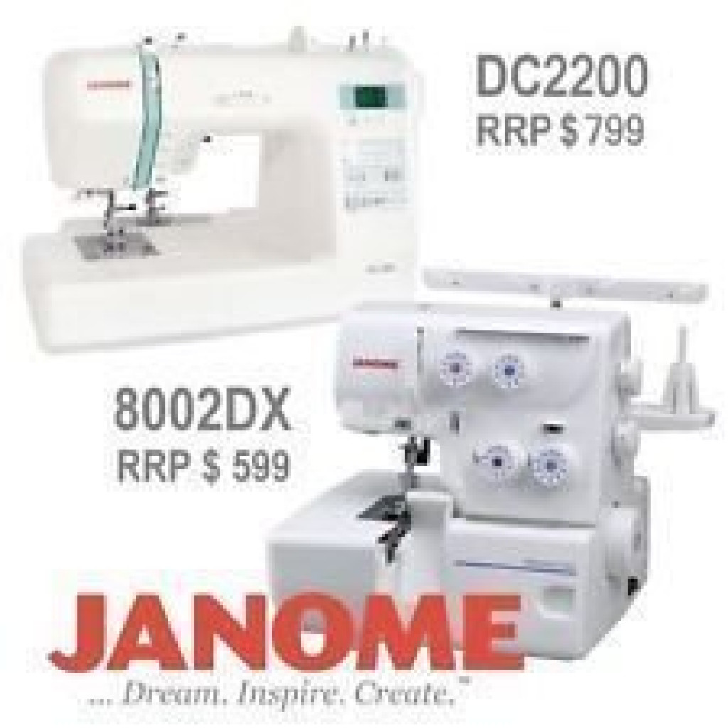 Combo deal. Janome dc3200 sewing machine and 8004d overlocker The