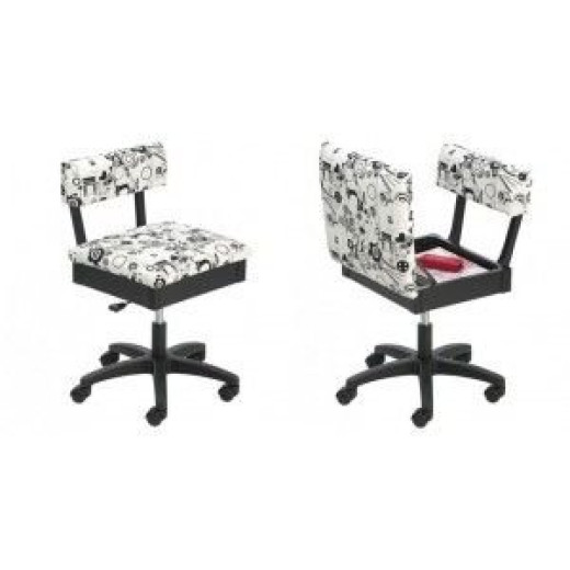 Horn Black and white gas lift chair (1)