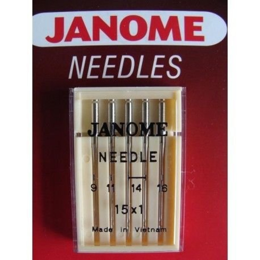 Janome Sewing Machine Needles. 15 X 1 Mixed Sizes The Sewing Machine Company