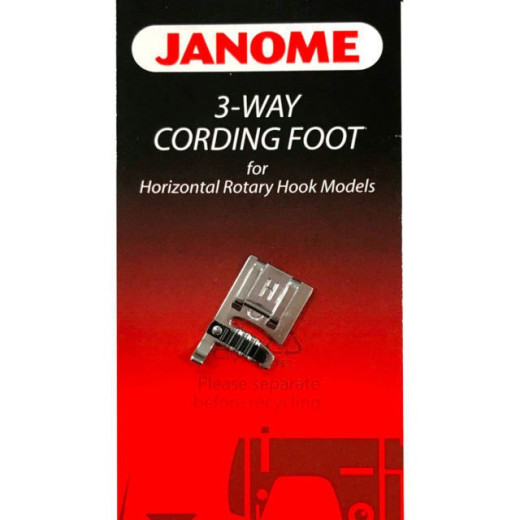 3 Way Cording Foot For 7mm Janome And Elna Sewing Machines (1)