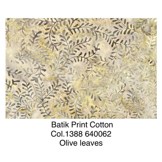 Batik Olive Leaves Col 1388 6040062 Is 100% Quilters Cotton Material (1)