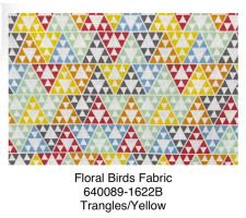 Birch Floral Birds Fabric 640089 Triangles Yellow Is 100% Quilters Cotton Material (1)