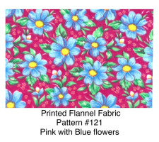 End Of Roll Printed Flannel Beautiful Blue Flowers (1)