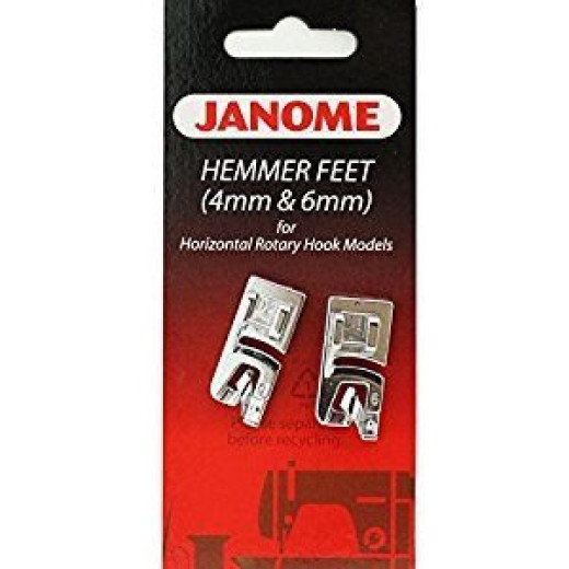 Hemming Feet 4mm And 6mm To Fit Janome 7mm Machines