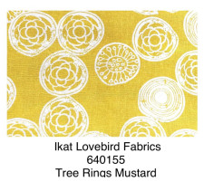 Ikat Lovebirds Fabrics 640155 Three Rings Mustard (1)