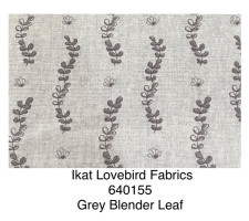 Ikat Lovebirds Fabric 640155 Grey Blender Leaf Is 100% Quilters Cotton Material (1)