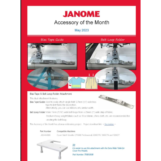 Bias Tape Binder For Janome Cover Hem Machines