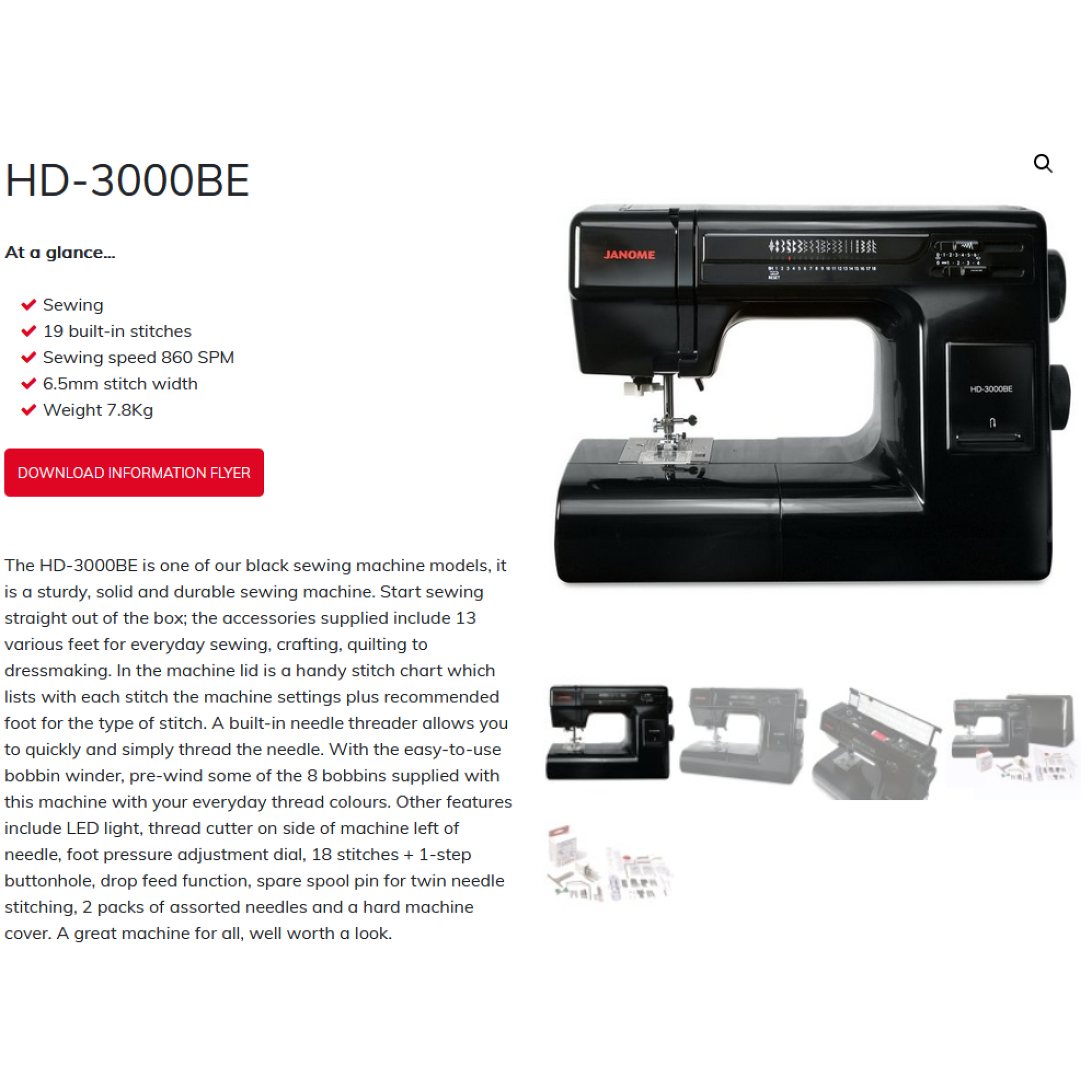 Janome HD3000be heavy duty sewing machine The Sewing Machine Company