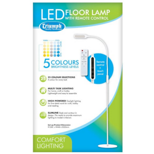 Led Floor Lamp With Remote Control In 5 Colours