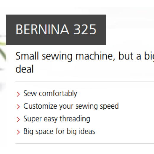 Bernina B325 Features