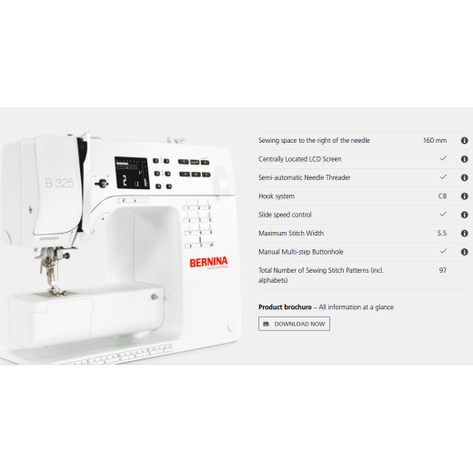 Bernina B325 main Points