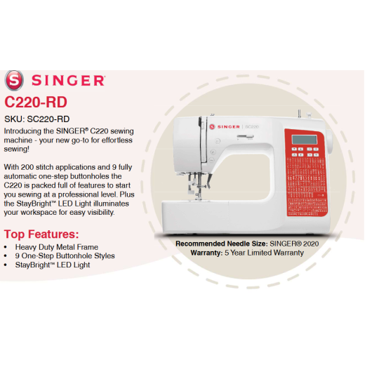 Singer Sc220 Main Features