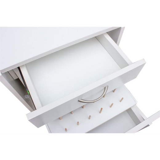 Cannington Cutting Table Drawers Looking Down Open White