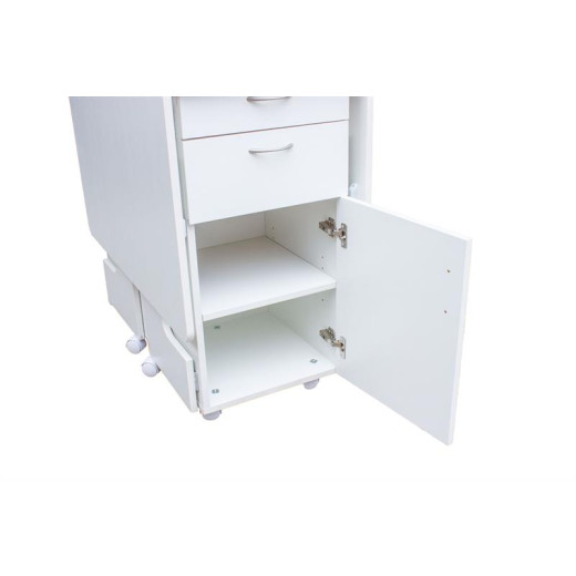 Cannington Cutting Table Drawers Open White