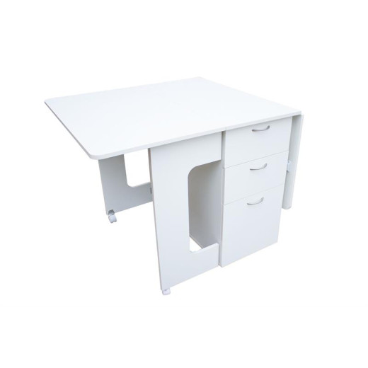 Cannington Cutting Table Half Open White