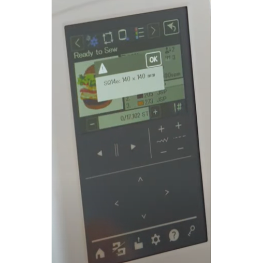 Janome Mc1000 Hoop Selection Screen